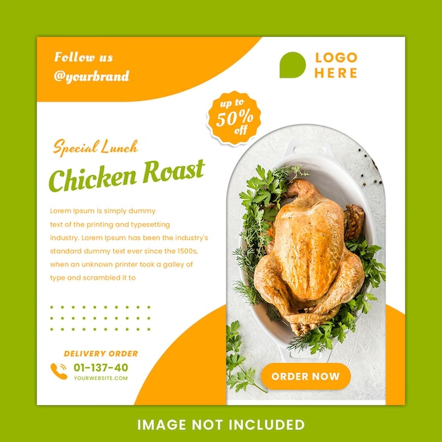 Food Promotion Social Media Post flier Instagram Template