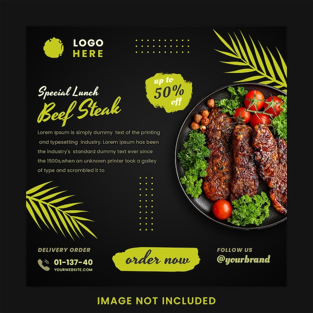 Food Promotion Social Media Post Instagram Template