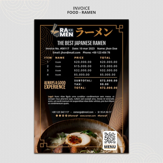 PSD food ramen template design