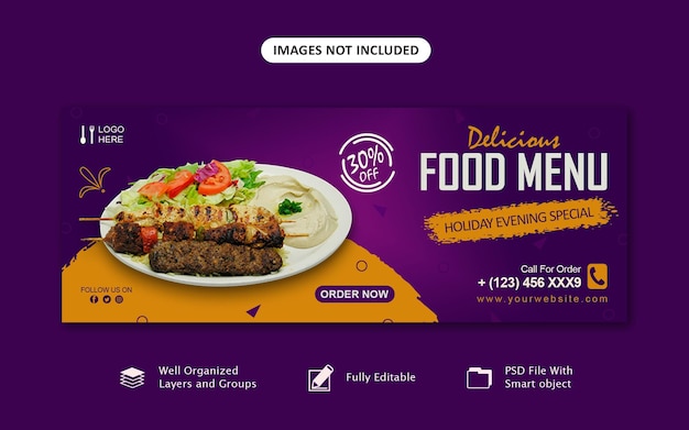 Food and Restaurant Facebook Page Cover Banner Template