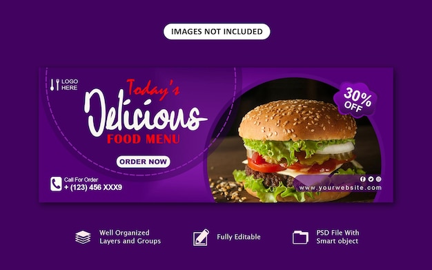 Food and Restaurant Facebook Page Cover Banner Template