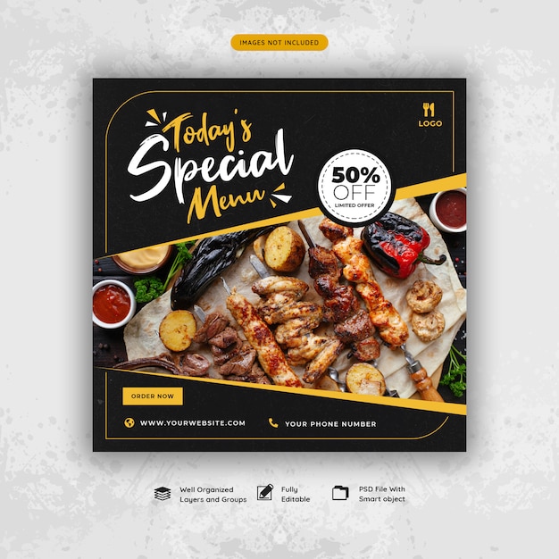 Food restaurant social media post psd