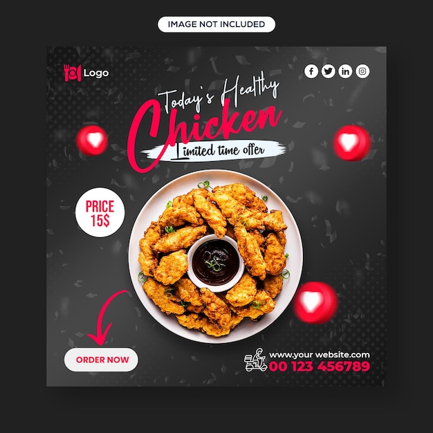 Food and Restaurant Social Media Post Template