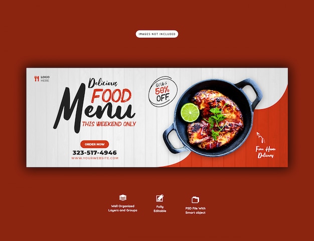 Food sales menu for web banner template