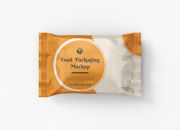 Food Snack Foil Plastic Package 3D Rendering Illustration Mockup