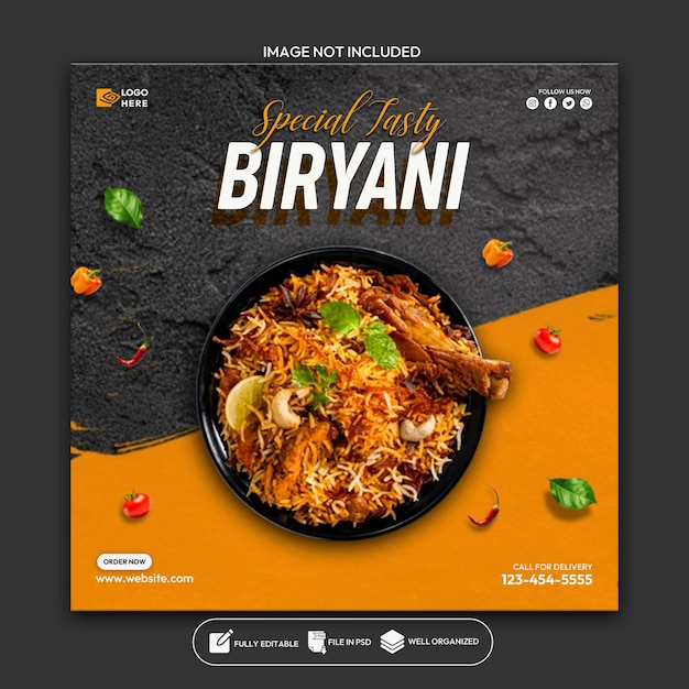 Food social media banner and instagram banner template