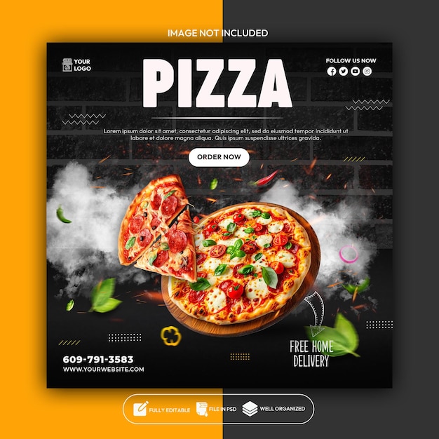 Food social media banner and instagram banner template