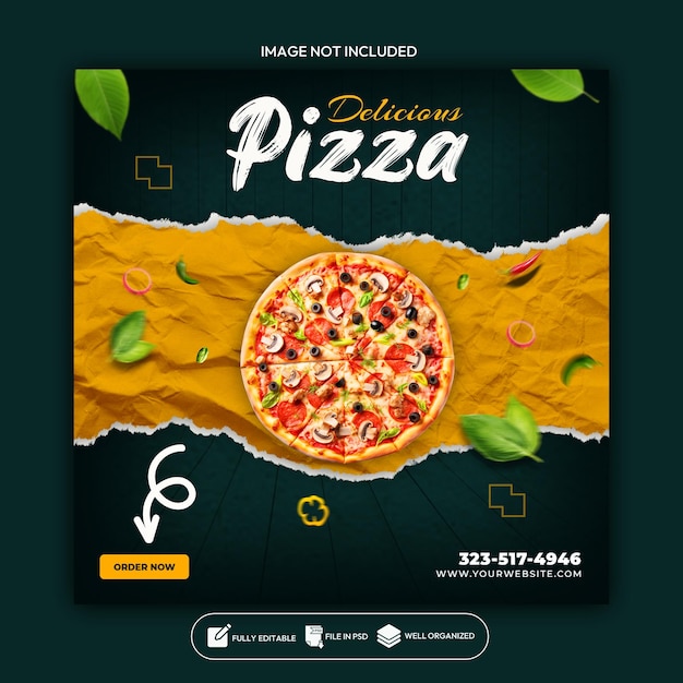 Food social media banner and instagram banner template