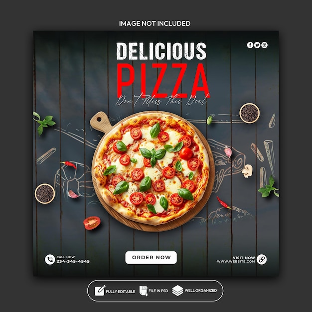 Food social media banner and instagram banner template