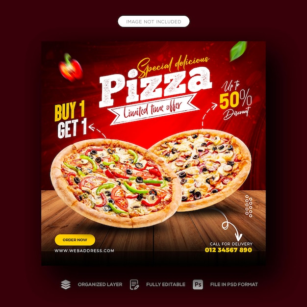 Food social media banner and Instagram post template design