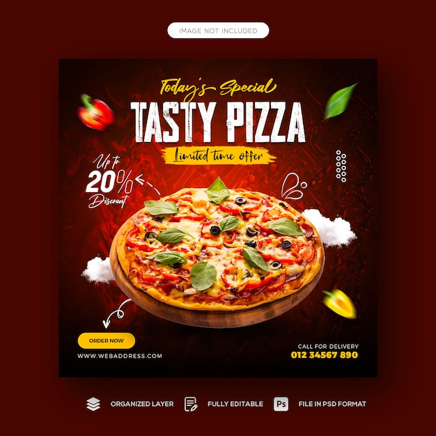 Food social media banner and Instagram post template design