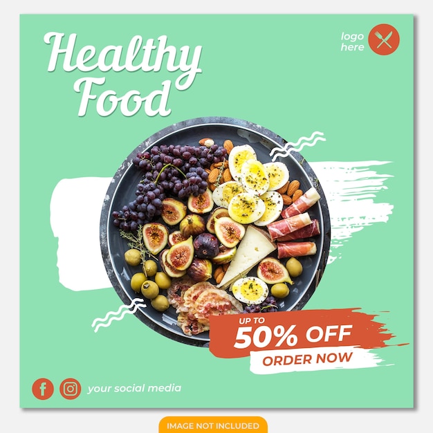 Food social media banner post template