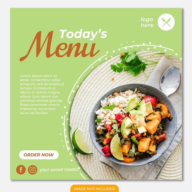 Food social media banner post template