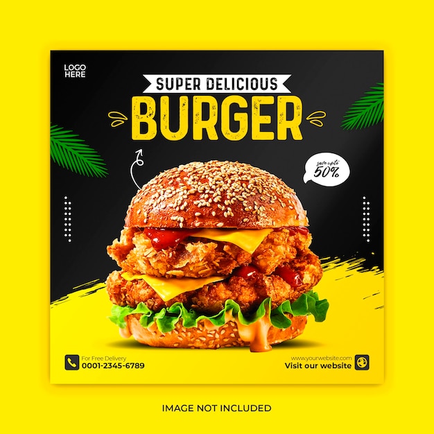 Food social media banner post template