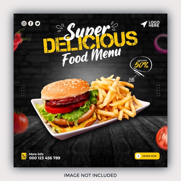 Food social media banner post template