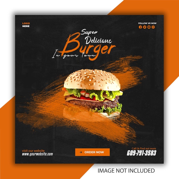 food social media banner post template