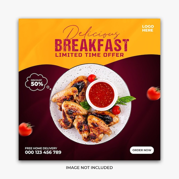 Food social media banner post template