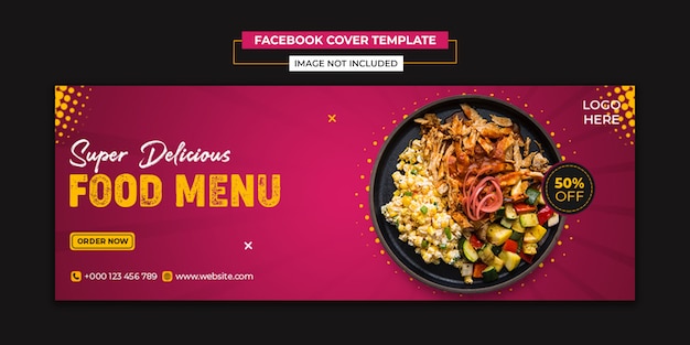 Food social media and facebook cover template