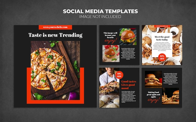 Food Social Media Instagram Post Templates