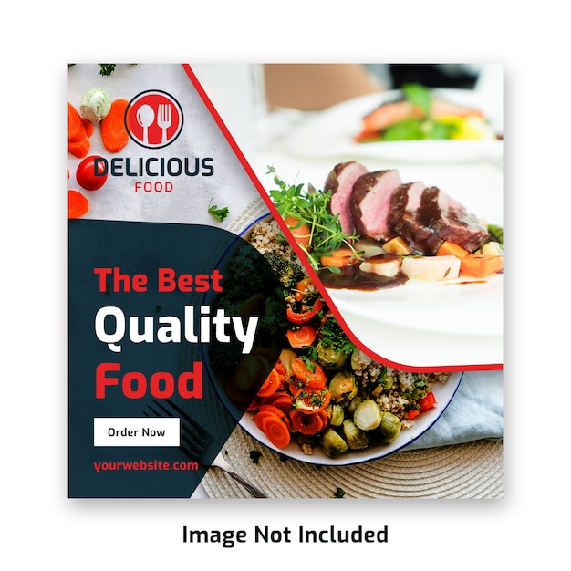  food social media post banner template for restaurant