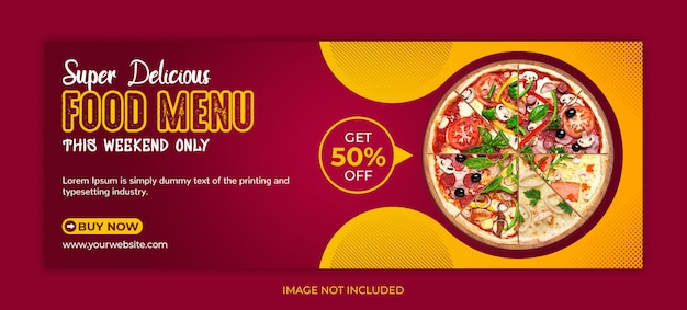 Food social media post or facebook cover template