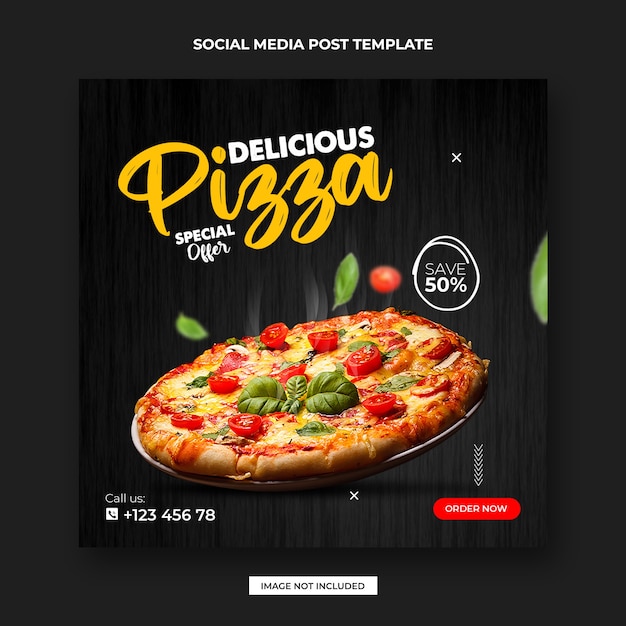 Food social media post and Instagram banner design template