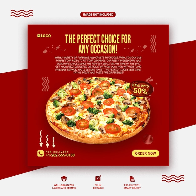 food social media post-PSD template