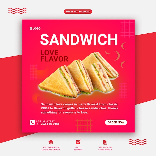 food social media post-PSD template