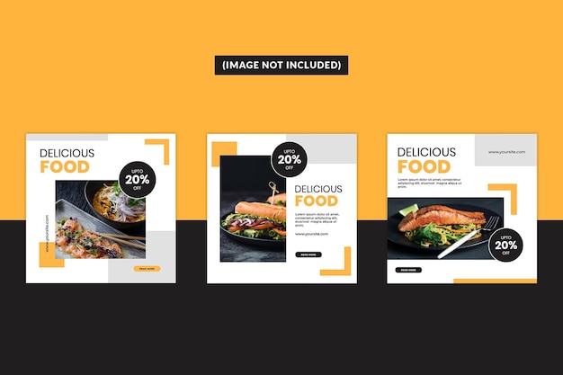 Food social media post template set