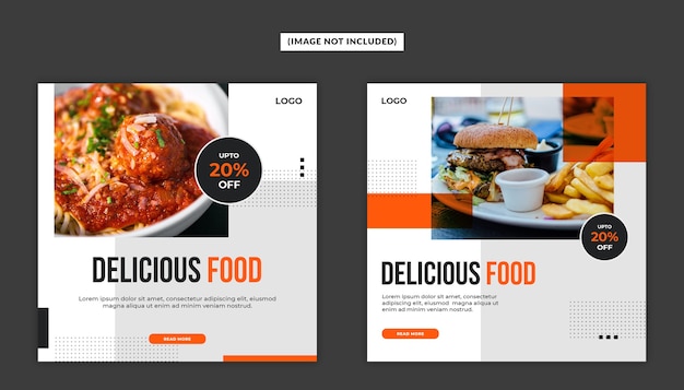 Food social media post template