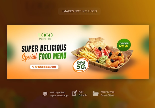 Food social media promotion and banner template