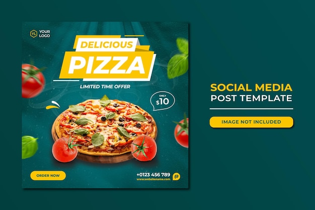 Food social media promotion and instagram banner post design template