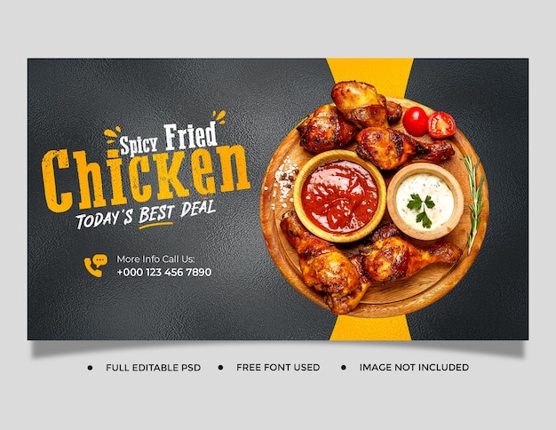 Food social media promotion and instagram banner post design template