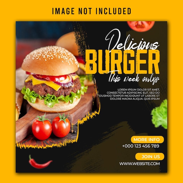 Food social media promotion and Instagram banner post design template