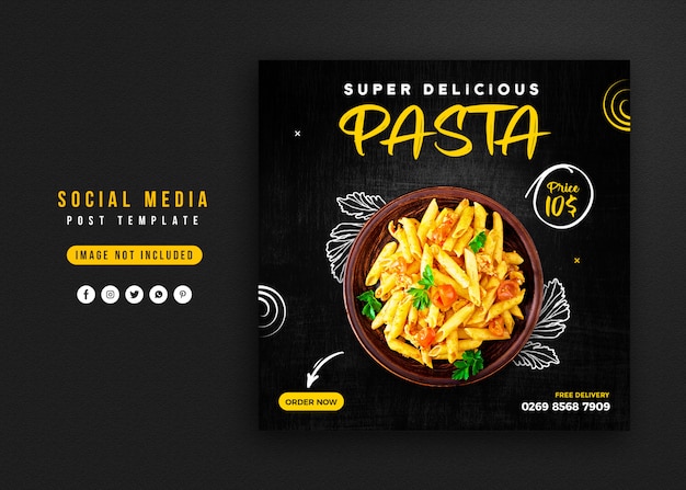 Food social media promotion and Instagram banner post design template