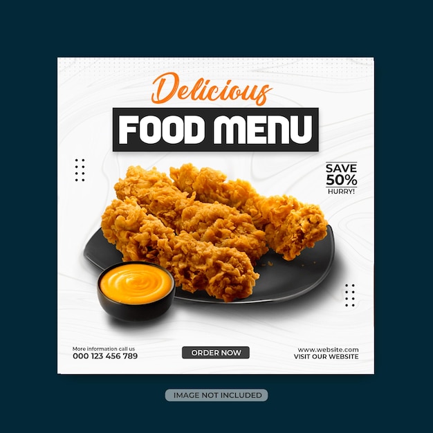 PSD food social media promotion and instagram banner post design