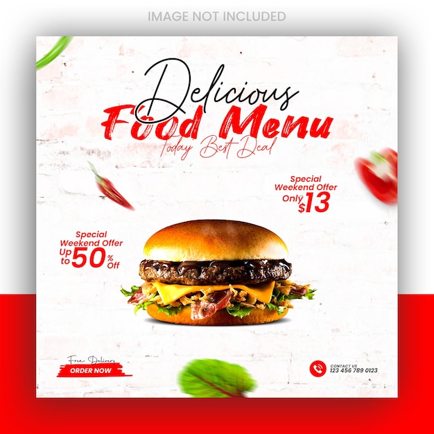 Food social media promotion and instagram banner post design