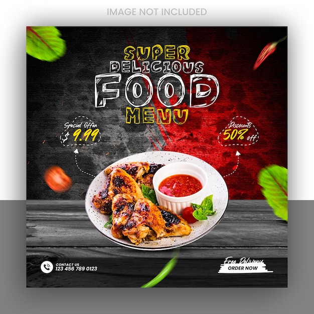 Food social media promotion and instagram banner post design