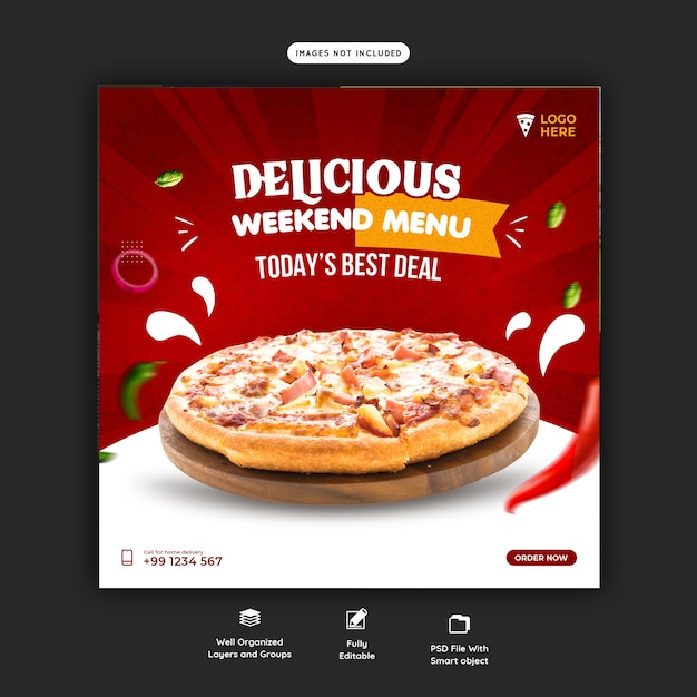 Food social media promotion and Instagram banner post design