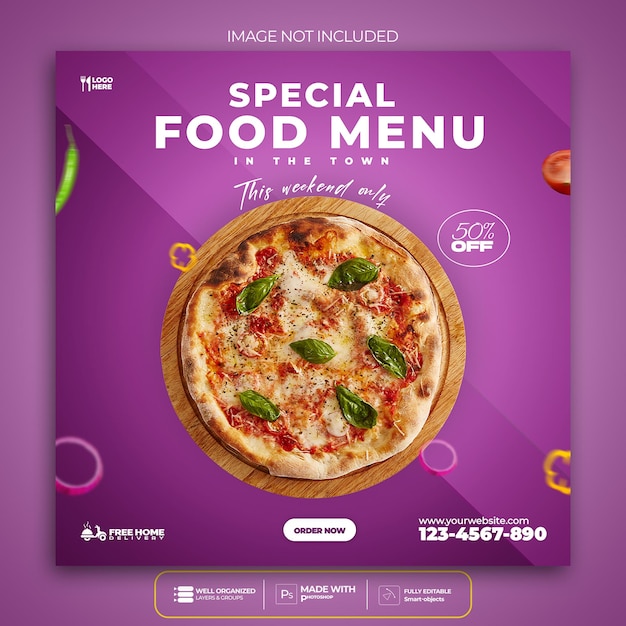 Food social media promotion and instagram banner post design