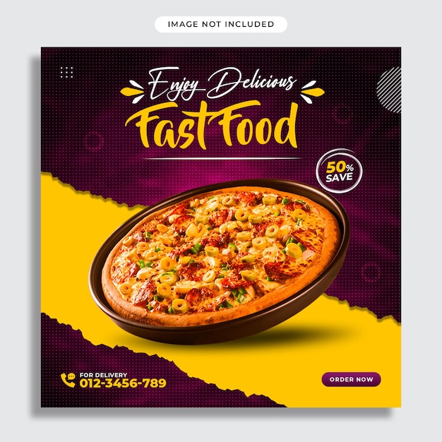 Food social media promotion and Instagram post design template