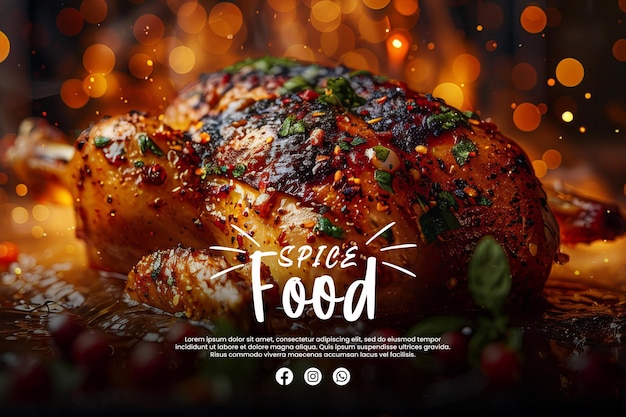 PSD food social media template