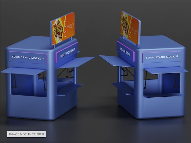 Food stand template booth mockup