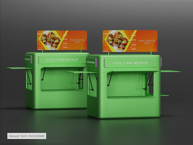 Food stand template booth mockup