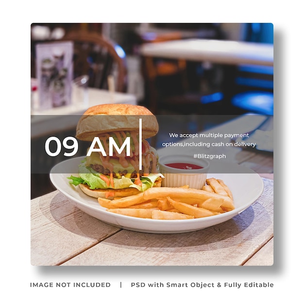 Food store social media post banner template