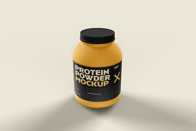 Food Supplement Plastic Jar Mockup