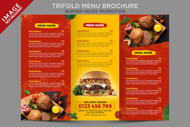 Food Trifold Menu Promotion Template