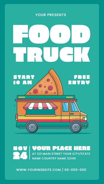 PSD food truck social media story