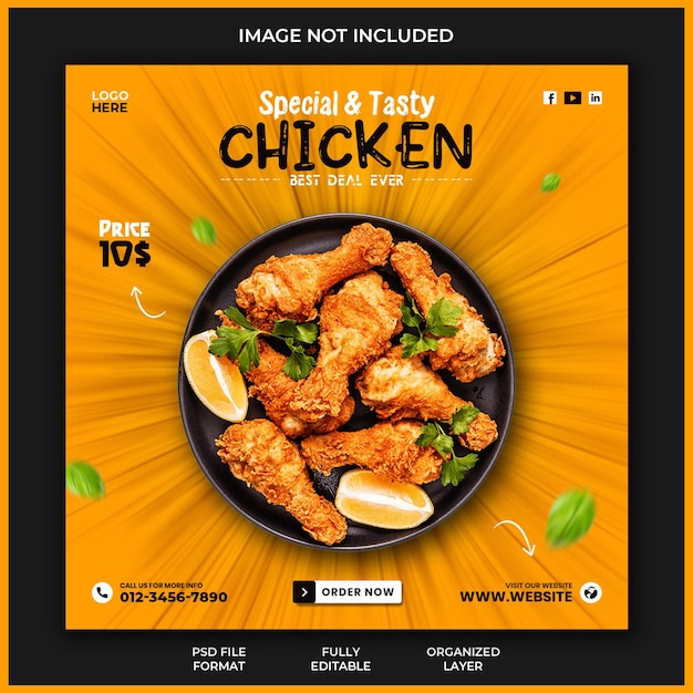 Foods social media instagram post banner template