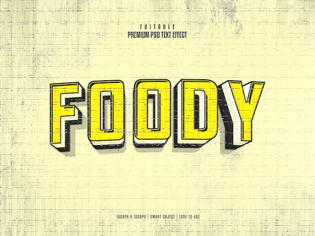 Foody fully editable premium psd text effect